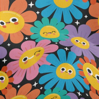 Colorful Sunflowers Lightweight Performance Linen