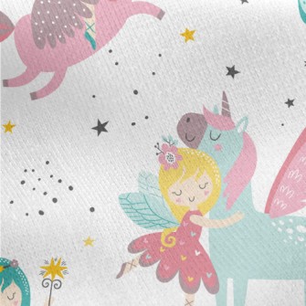 Beauty Fairy Unicorn Jersey Backed Fleece