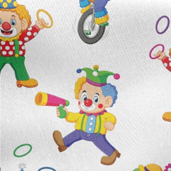 Variety Of Funny Clowns Jersey Backed Fleece