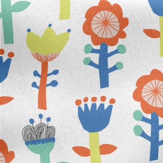 Fairy Forest Flowers Jersey Backed Fleece