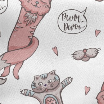 Stretching Kitten Jersey Backed Fleece