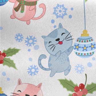 Kittens Celebrate Christmas Jersey Backed Fleece