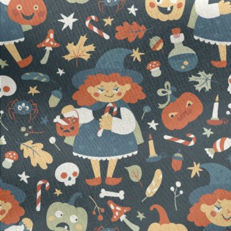 Evil Halloween Witch Jersey Backed Fleece