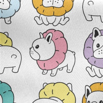 Colorful Hairy Dog Jersey Backed Fleece