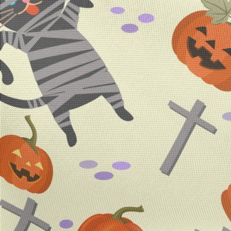 Black Cat And Halloween Pumpki Pongee