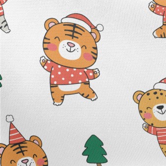 Happy Tiger Celebrates Christm Pongee