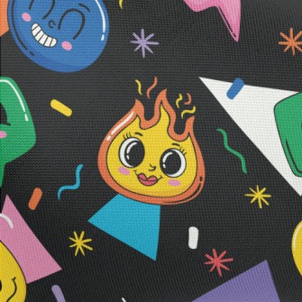 Cartoon Flame Smiley Pongee