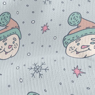 Snowman Head In Fur Hat Stretch Jersey