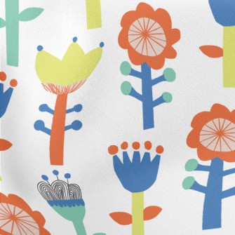 Fairy Forest Flowers Lightweight Cotton Poplin