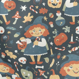 Evil Halloween Witch Lightweight Cotton Poplin