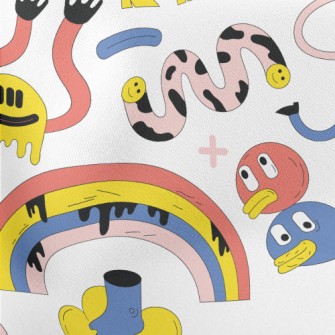 Weird Art Graffiti Lightweight Cotton Poplin