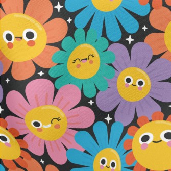 Colorful Sunflowers Lightweight Cotton Poplin