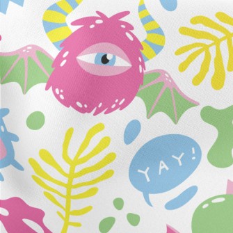 Hello Little Monster Lightweight Cotton Poplin