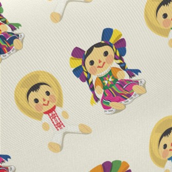 Mexican Traditional Doll Midweight Cotton Poplin