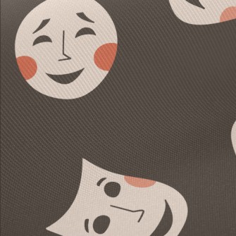 Weird Smiley Mask Midweight Cotton Poplin