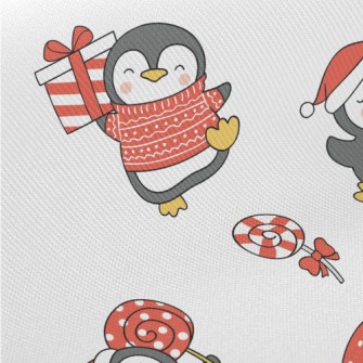 Happy Christmas Penguin Midweight Cotton Poplin