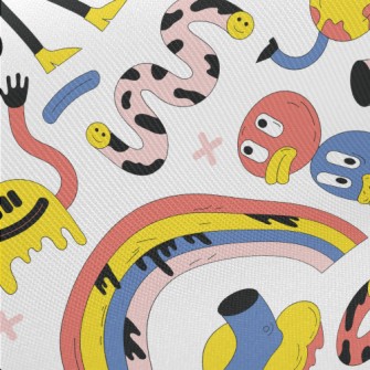 Weird Art Graffiti Midweight Cotton Poplin