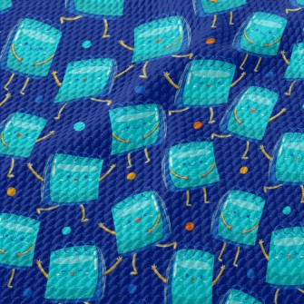 Happy Blue Note Paper Birdseye Piqué