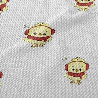 Cute Chick Saying Hello Birdseye Piqué