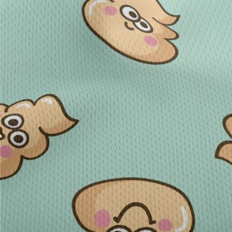 Cartoon Expression Poop Athletic Mesh Flat Back