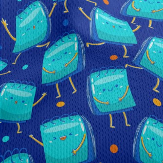 Happy Blue Note Paper Athletic Mesh Flat Back