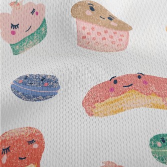 Cute Hand-painted Desserts Athletic Mesh Flat Back