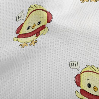 Cute Chick Saying Hello Athletic Mesh Flat Back