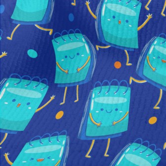 Happy Blue Note Paper Terry