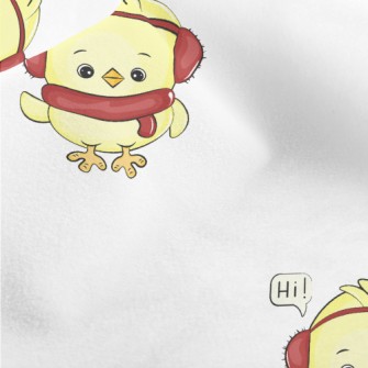 Cute Chick Saying Hello Micro Fleece