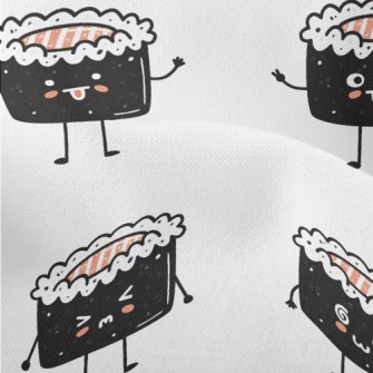 Cute Salmon Sushi Roll Lightweight Performance Linen