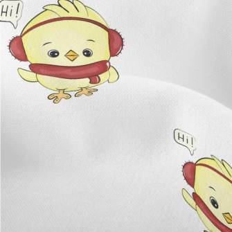 Cute Chick Saying Hello Lightweight Performance Linen