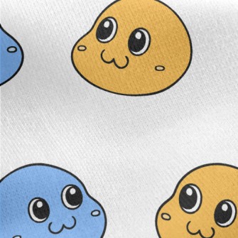 Retro Cute Smiley Face Jersey Backed Fleece