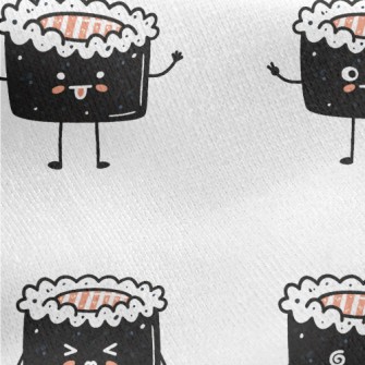 Cute Salmon Sushi Roll Jersey Backed Fleece