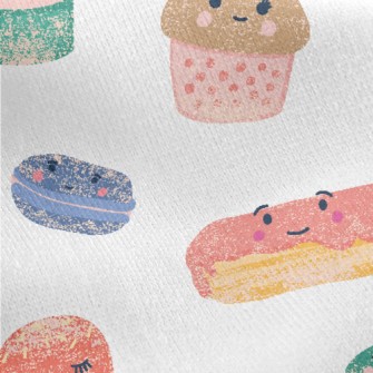 Cute Hand-painted Desserts Jersey Backed Fleece