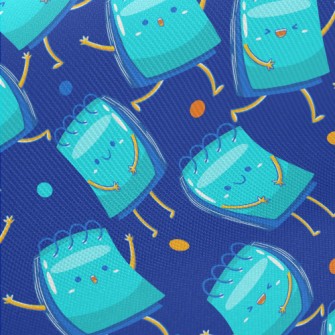 Happy Blue Note Paper Midweight Cotton Poplin