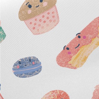 Cute Hand-painted Desserts Midweight Cotton Poplin