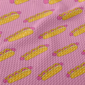 Colorful American Hot Dog Burg Birdseye Piqué