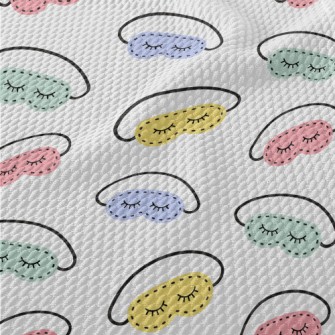 Hand-painted Colorful Eye Mask Birdseye Piqué