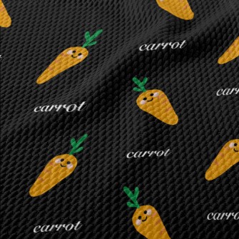 Hand Drawn Cartoon Carrot Birdseye Piqué
