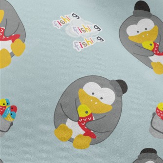 Cute Penguin Fishing Chiffon