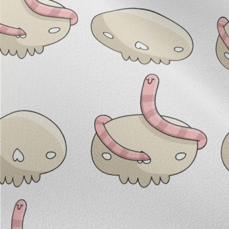 Cartoon Earthworm With Bones Chiffon