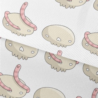 Cartoon Earthworm With Bones Waterproof Oxford