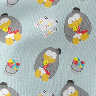 Cute Penguin Fishing Waterproof Canvas