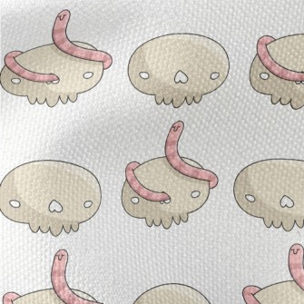 Cartoon Earthworm With Bones Waterproof Canvas