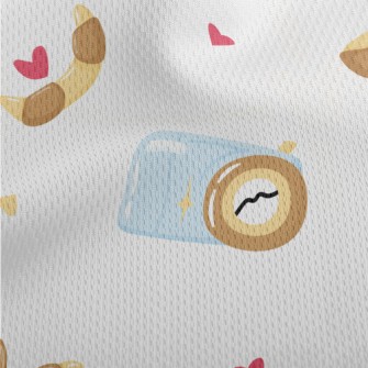 Cartoon Camera With Dessert Athletic Mesh Flat Back