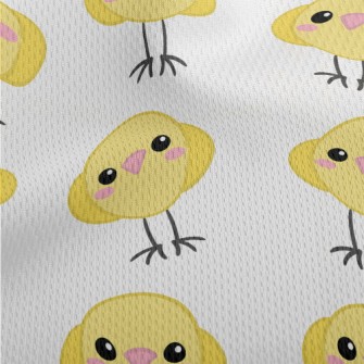 Round Little Yellow Chicken Athletic Mesh Flat Back