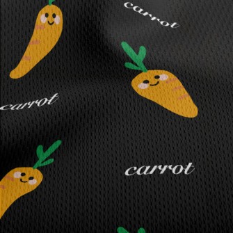 Hand Drawn Cartoon Carrot Athletic Mesh Flat Back