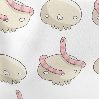 Cartoon Earthworm With Bones Stretch Ponte