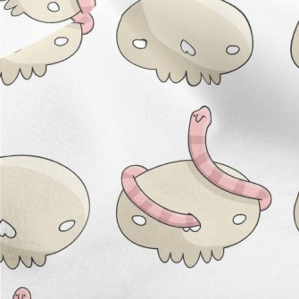 Cartoon Earthworm With Bones Micro Fleece