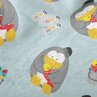 Cute Penguin Fishing Minky